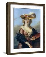 Self Portrait in a Straw Hat, C1782-Elisabeth Louise Vigee-LeBrun-Framed Giclee Print