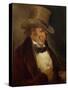 Self Portrait in a Top Hat by Francisco De Goya-null-Stretched Canvas