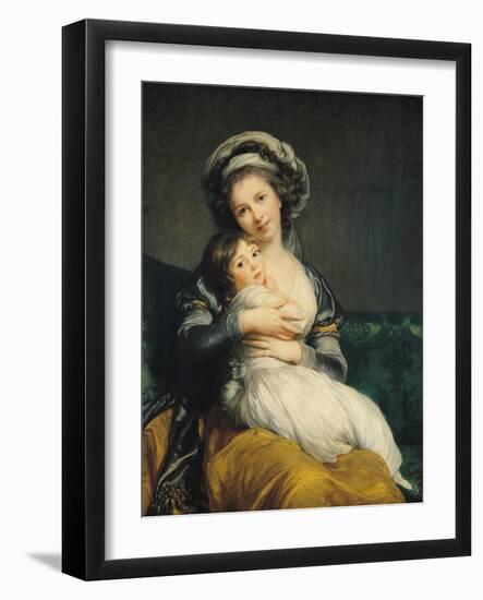 Self Portrait in a Turban with Her Child, 1786-Elisabeth Louise Vigee-LeBrun-Framed Giclee Print