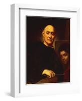 Self-Portrait in Act of Painting-Giuseppe Ghislandi-Framed Giclee Print