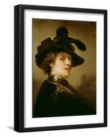 Self Portrait in Fancy Dress, 1635-36-Rembrandt van Rijn-Framed Giclee Print