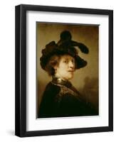 Self Portrait in Fancy Dress, 1635-36-Rembrandt van Rijn-Framed Giclee Print