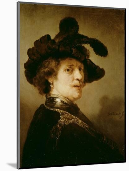 Self Portrait in Fancy Dress, 1635-36-Rembrandt van Rijn-Mounted Giclee Print