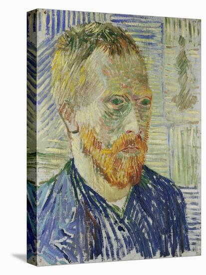 Self Portrait in Front of a Japanese Print, 1887-Vincent van Gogh-Stretched Canvas