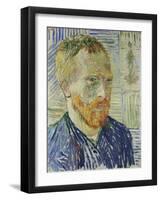 Self Portrait in Front of a Japanese Print, 1887-Vincent van Gogh-Framed Giclee Print