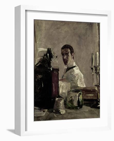 Self-Portrait in Front of a Mirror-Henri de Toulouse-Lautrec-Framed Giclee Print