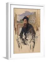 Self Portrait in His Atelier, c.1884-Claude Monet-Framed Giclee Print