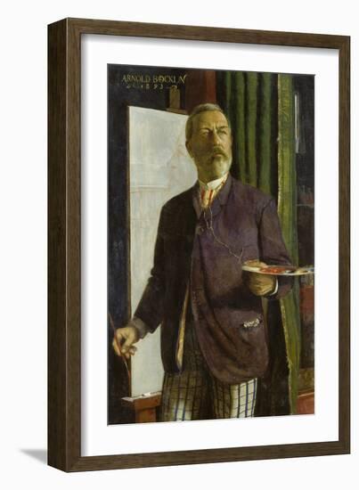 Self Portrait in His Studio, 1893-Arnold Böcklin-Framed Giclee Print