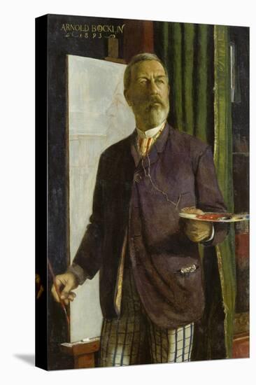 Self Portrait in His Studio, 1893-Arnold Böcklin-Stretched Canvas