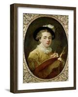 Self Portrait in Renaissance Costume-Jean-Honoré Fragonard-Framed Giclee Print