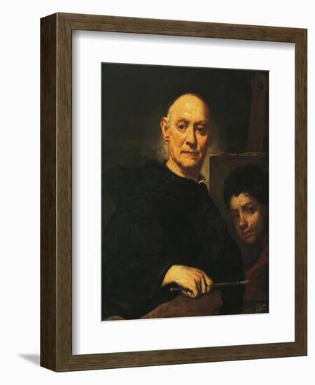 Self-Portrait in the Act of Painting, 1732-Giuseppe Ghislandi-Framed Giclee Print