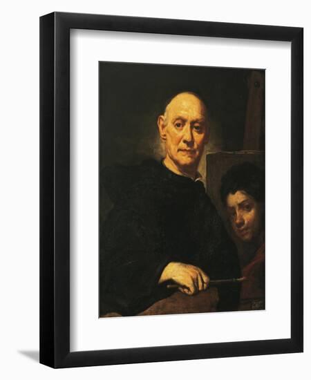 Self-Portrait in the Act of Painting, 1732-Giuseppe Ghislandi-Framed Giclee Print