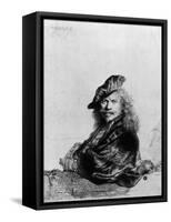 Self Portrait Leaning on a Stone Sill, 1639-Rembrandt van Rijn-Framed Stretched Canvas