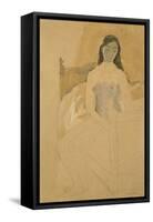 Self Portrait, Naked, Sitting on a Bed-Gwen John-Framed Stretched Canvas