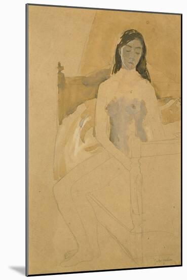 Self Portrait, Naked, Sitting on a Bed-Gwen John-Mounted Giclee Print