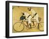 Self Portrait of Casas with Pere Romeu on a Tandem, 1897 (Oil on Panel)-Ramon Casas i Carbo-Framed Giclee Print