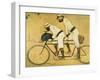 Self Portrait of Casas with Pere Romeu on a Tandem, 1897 (Oil on Panel)-Ramon Casas i Carbo-Framed Giclee Print