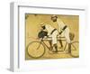 Self Portrait of Casas with Pere Romeu on a Tandem, 1897 (Oil on Panel)-Ramon Casas i Carbo-Framed Premium Giclee Print