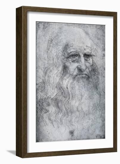 Self Portrait of Leonardo Da Vinci, C1512-1515-Leonardo da Vinci-Framed Giclee Print