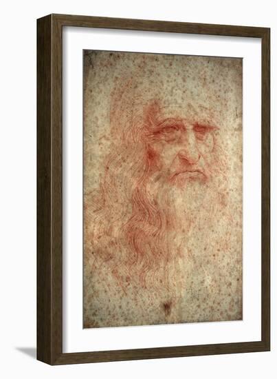 Self Portrait of Leonardo Da Vinci, Italian Painter, Sculptor, Engineer and Architect, C1513-Leonardo da Vinci-Framed Giclee Print