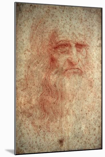 Self Portrait of Leonardo Da Vinci, Italian Painter, Sculptor, Engineer and Architect, C1513-Leonardo da Vinci-Mounted Giclee Print