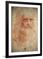 Self Portrait of Leonardo Da Vinci, Italian Painter, Sculptor, Engineer and Architect, C1513-Leonardo da Vinci-Framed Giclee Print