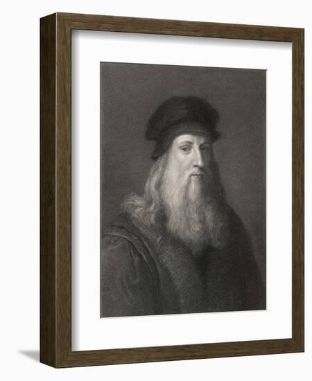 Self-Portrait of Leonardo da Vinci-Raffaelle Morghen-Framed Photographic Print