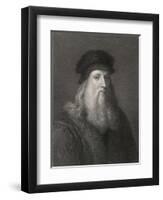 Self-Portrait of Leonardo da Vinci-Raffaelle Morghen-Framed Photographic Print