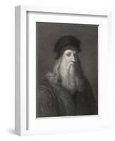 Self-Portrait of Leonardo da Vinci-Raffaelle Morghen-Framed Photographic Print