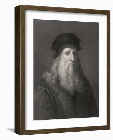 Self-Portrait of Leonardo da Vinci-Raffaelle Morghen-Framed Photographic Print