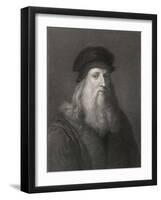 Self-Portrait of Leonardo da Vinci-Raffaelle Morghen-Framed Photographic Print