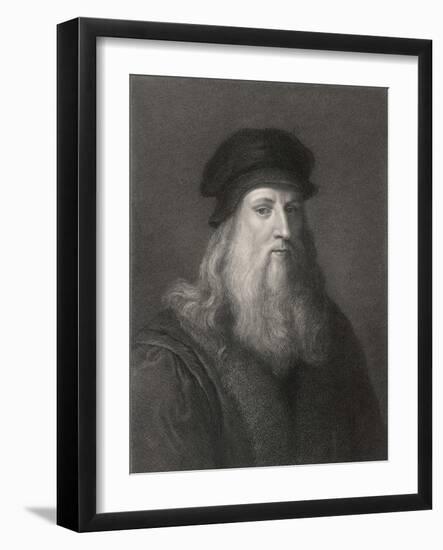 Self-Portrait of Leonardo da Vinci-Raffaelle Morghen-Framed Photographic Print