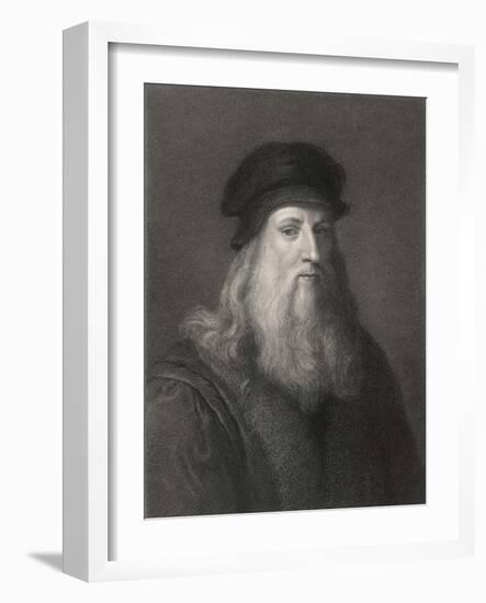 Self-Portrait of Leonardo da Vinci-Raffaelle Morghen-Framed Photographic Print