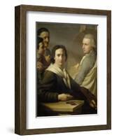 Self-Portrait of Painter with His Brother Agostino as He Is Painting Bernardino Nocchi's Portrait-Stefano Tofanelli-Framed Giclee Print