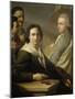 Self-Portrait of Painter with His Brother Agostino as He Is Painting Bernardino Nocchi's Portrait-Stefano Tofanelli-Mounted Giclee Print