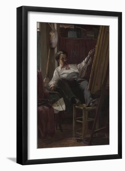 Self-Portrait of the Artist in His Studio, 1875-Thomas Hovenden-Framed Giclee Print