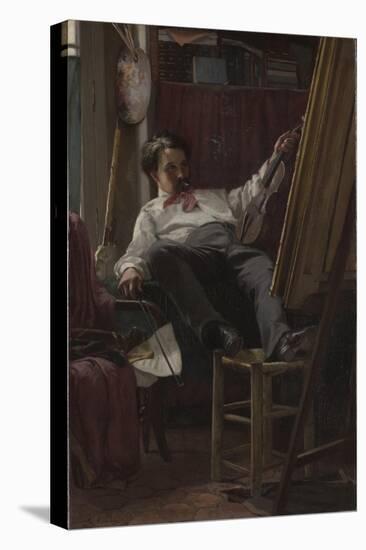 Self-Portrait of the Artist in His Studio, 1875-Thomas Hovenden-Stretched Canvas
