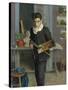 Self-Portrait of the Artist in His Studio, 1898 (Oil on Canvas)-Julio Romero de Torres-Stretched Canvas