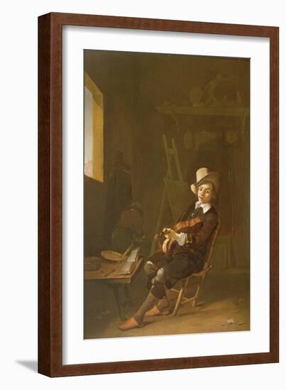 Self Portrait of the Artist Playing a Violin-John Absolon-Framed Giclee Print