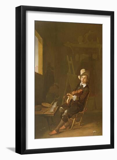 Self Portrait of the Artist Playing a Violin-John Absolon-Framed Giclee Print