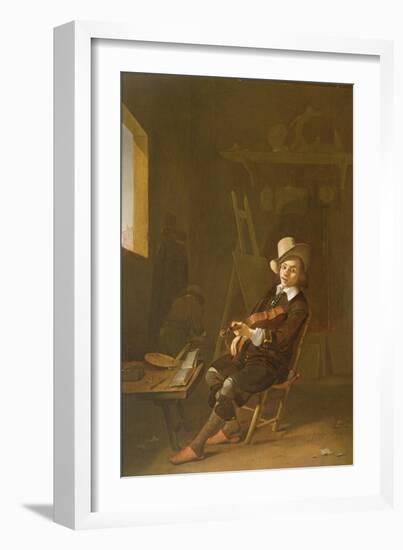 Self Portrait of the Artist Playing a Violin-John Absolon-Framed Giclee Print