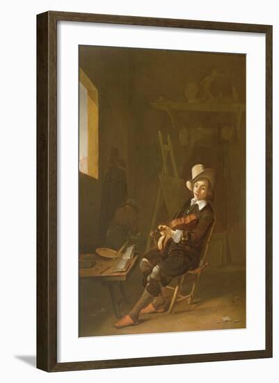 Self Portrait of the Artist Playing a Violin-John Absolon-Framed Giclee Print