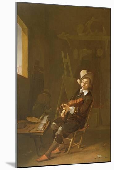 Self Portrait of the Artist Playing a Violin-John Absolon-Mounted Giclee Print