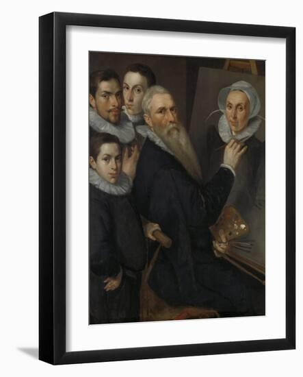 Self- Portrait of the Painter with His Family,-Jacob Willemsz Delff I-Framed Art Print