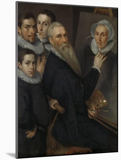 Self- Portrait of the Painter with His Family,-Jacob Willemsz Delff I-Mounted Art Print