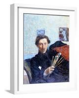 Self-Portrait of Umberto Boccioni in 1908. Pinacoteca Di Brera Milan.-Umberto Boccioni-Framed Giclee Print