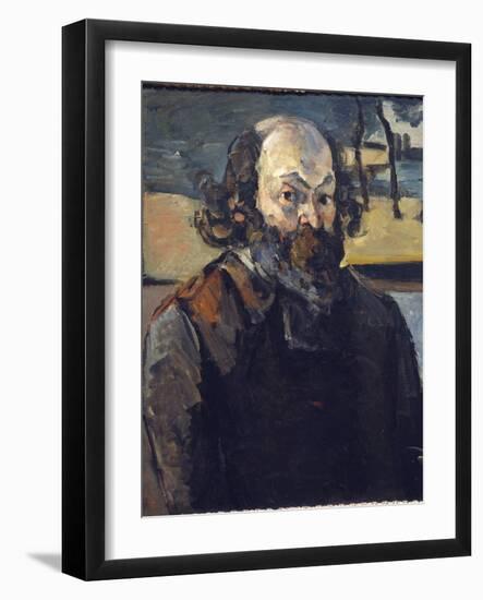 Self-Portrait - Oil on Canvas, 1875-Paul Cezanne-Framed Giclee Print