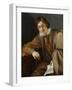 Self-Portrait (Oil on Copper)-Cornelis Saftleven-Framed Giclee Print