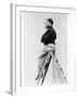 Self-Portrait on Stepladder, Working on the Cartoon of the Poster 'Imprimerie Cassan Fils', 1896-Alphonse Mucha-Framed Photographic Print