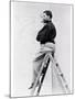 Self-Portrait on Stepladder, Working on the Cartoon of the Poster 'Imprimerie Cassan Fils', 1896-Alphonse Mucha-Mounted Photographic Print